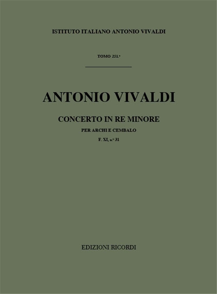 Concerti Per Archi E B.C.: In Re Min. Rv 128